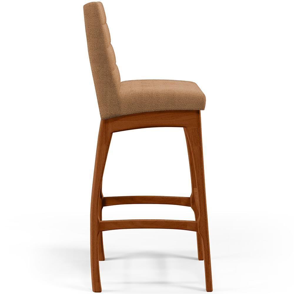 Kit 04 Banquetas Alta Para Cozinha Sala De Jantar Fixa Mila B04 Bouclê Mostarda - 3