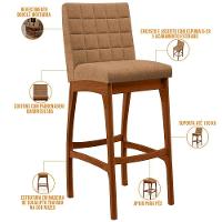 Kit 04 Banquetas Alta Para Cozinha Sala De Jantar Fixa Mila B04 Bouclê Mostarda - 7