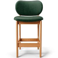 Kit 04 Banquetas Baixa Bar Cozinha E Sala De Jantar Fixa Betta L02 Imbuia Facto Verde Musgo