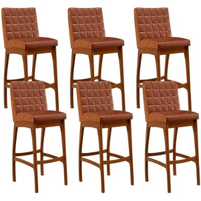 Kit 06 Banquetas Altas Mila Camel