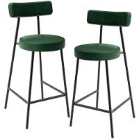 Kit 02 Banquetas Baixa Para Cozinha Sala De Jantar Bancada Milão L02 Facto Verde Musgo - 1