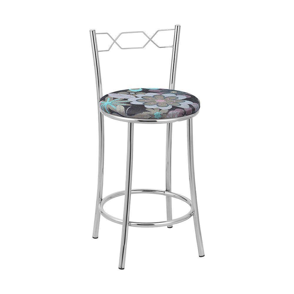 Kit 2 Banquetas Cromadas Espuma D15 Treparoni Preto - 1