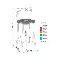 Kit 2 Banquetas Cromadas Espuma D15 Treparoni Preto