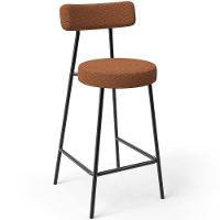 Banqueta Baixa Para Cozinha Sala De Jantar Bar Bancada Milão L02 Bouclê Terracota - 1