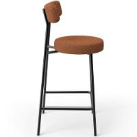 Banqueta Baixa Para Cozinha Sala De Jantar Bar Bancada Milão L02 Bouclê Terracota