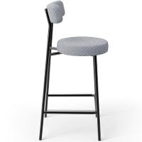 Kit 02 Banquetas Baixa Para Cozinha Sala De Jantar Bar Bancada Milão L02 Bouclê Cinza - 3