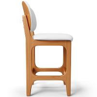 Kit 04 Banquetas Baixa Bar Cozinha E Sala De Jantar Fixa Betta L02 Imbuia Facto Branco - 3