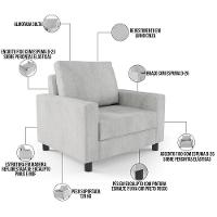 Kit 02 Poltronas Malta Linho Cinza - 6