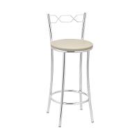 Kit 2 Banquetas Cromadas Espuma D15 Treparoni Bege - 1