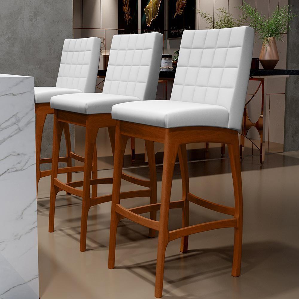 Kit 05 Banquetas Altas Mila Facto Branco Fosco - 9