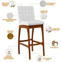 Kit 05 Banquetas Altas Mila Facto Branco Fosco - 7