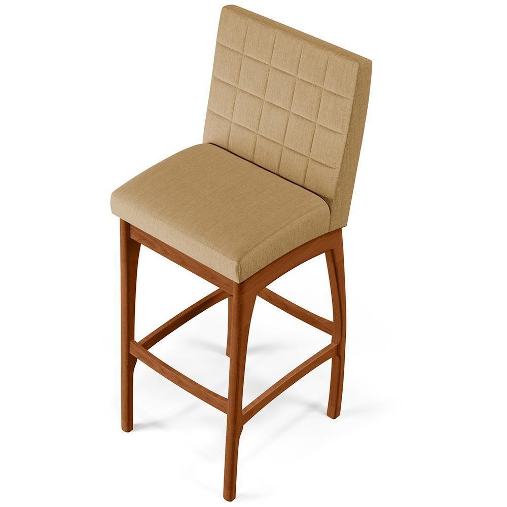 Kit 05 Banquetas Altas Para Cozinha B04 Bege Escuro - 3