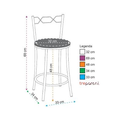 Kit 2 Banquetas Cromadas Assento Espuma D15 Amarelo