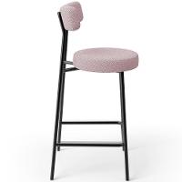 Banqueta Baixa Para Cozinha Sala De Jantar Bar Bancada Milão L02 Bouclê Rosê - Lyam Decor - 3