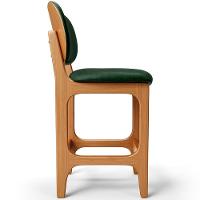 Banqueta Baixa Bar Cozinha E Sala De Jantar Fixa Betta L02 Imbuia Facto Verde Musgo - 3