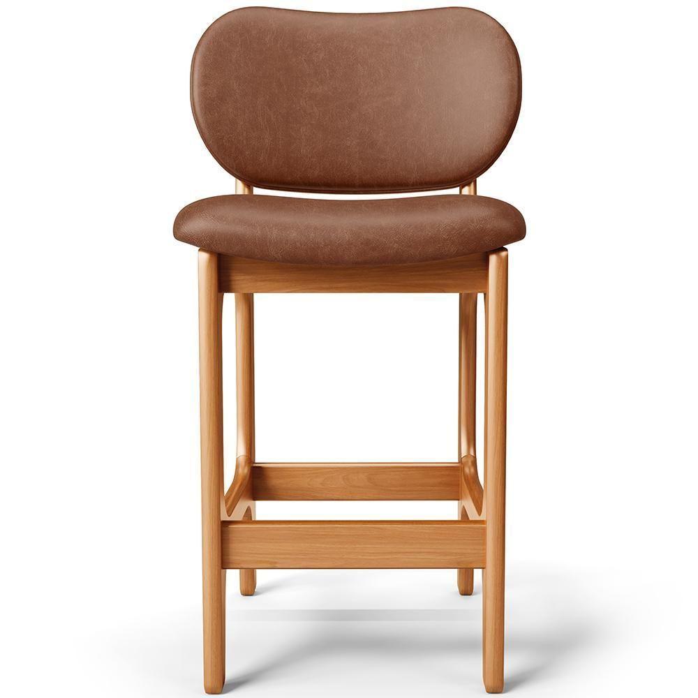 Kit 06 Banquetas Baixa Bar Cozinha E Sala De Jantar Fixa Betta L02 Imbuia Couríssimo Marrom - 8