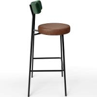 Kit 05 Banquetas Alta Cozinha Sala De Jantar Milão L02 Facto Verde Couríssimo Marrom - Lyam Decor - 3