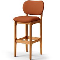 Kit 06 Banquetas Alta Bar Cozinha Sala Jantar Fixa Betta L02 Imbuia Tecido Terracota - Lyam Decor - 5