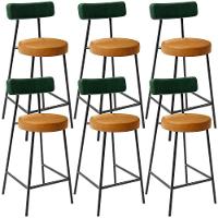 Kit 06 Banquetas Baixa Cozinha Sala Jantar Bancada Milão L02 Facto Verde Couríssimo Whisky - 1