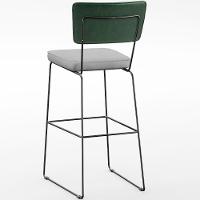 Kit 03 Banquetas Altas Facto Verde Musgo Linho Cinza - 2