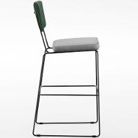 Kit 03 Banquetas Altas Facto Verde Musgo Linho Cinza