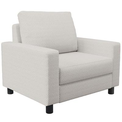 Poltrona Decorativa Malta L02 Para Sala De Estar Bouclé Off White Lyam Decor