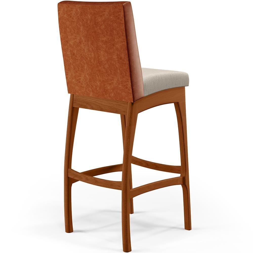 Kit 03 Banquetas Altas Mila Camel Linho Cru - 2