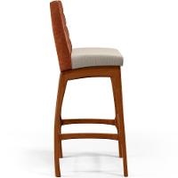 Kit 03 Banquetas Altas Mila Camel Linho Cru