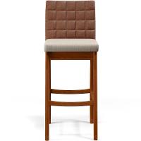 Banqueta Alta Cozinha De Jantar Fixa Mila B04 Marrom Cru - 7