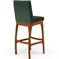 Kit 03 Banquetas Altas Mila Facto Verde Musgo Linho Chumbo - 2