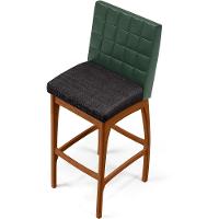 Kit 03 Banquetas Altas Mila Facto Verde Musgo Linho Chumbo - 3