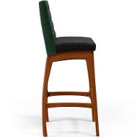 Kit 03 Banquetas Altas Mila Facto Verde Musgo Linho Chumbo