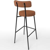 Kit 04 Banquetas Alta Bar Cozinha Sala De Jantar Estrutura Em Aço Milão L02 Bouclê Terracota - 2