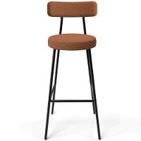 Kit 04 Banquetas Alta Bar Cozinha Sala De Jantar Estrutura Em Aço Milão L02 Bouclê Terracota