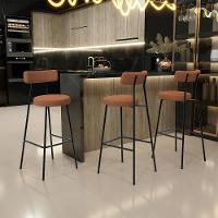 Kit 04 Banquetas Alta Bar Cozinha Sala De Jantar Estrutura Em Aço Milão L02 Bouclê Terracota - 8