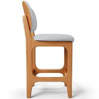 Kit 03 Banquetas Baixa Bar Cozinha E Sala De Jantar Fixa Betta L02 Imbuia Linho Cinza - 3