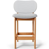 Kit 03 Banquetas Baixa Bar Cozinha E Sala De Jantar Fixa Betta L02 Imbuia Linho Cinza