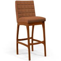 Kit 06 Banquetas Alta Para Cozinha Sala De Jantar Fixa Mila L02 Bouclê Terracota - Lyam Decor - 8