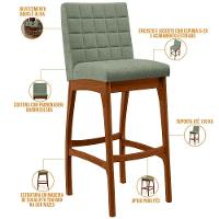 Banqueta Alta Para Cozinha Sala De Jantar Fixa Mila B04 Bouclê Oliva - 7
