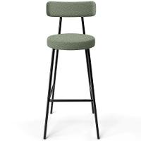 Kit 03 Banquetas Alta Bar Cozinha Sala De Jantar Estrutura Em Aço Milão L02 Bouclê Oliva