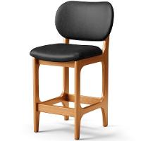 Kit 03 Banquetas Baixa Bar Cozinha E Sala De Jantar Fixa Betta L02 Imbuia Couríssimo Preto - 7