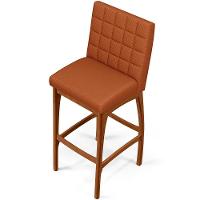 Kit 06 Banquetas Altas Para Cozinha Sala De Jantar Fixa Mila L02 Tecido Terracota - Lyam Decor