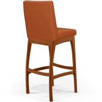 Kit 06 Banquetas Altas Para Cozinha Sala De Jantar Fixa Mila L02 Tecido Terracota - Lyam Decor - 7