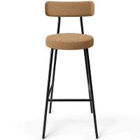 Kit 04 Banquetas Alta Bar Cozinha Sala De Jantar Estrutura Em Aço Milão L02 Bouclê Mostarda