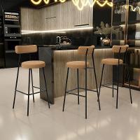 Kit 04 Banquetas Alta Bar Cozinha Sala De Jantar Estrutura Em Aço Milão L02 Bouclê Mostarda - 8