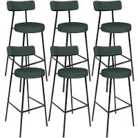 Kit 06 Banquetas Alta Cozinha Bar Sala De Jantar Em Aço Milão L02 Linho Verde Musgo - Lyam Decor - 1