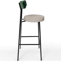 Kit 06 Banquetas Alta Bar Cozinha Sala Jantar Milão L02 Facto Verde Musgo Linho Bege - Lyam Decor - 5