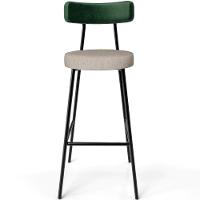 Kit 06 Banquetas Alta Bar Cozinha Sala Jantar Milão L02 Facto Verde Musgo Linho Bege - Lyam Decor - 8