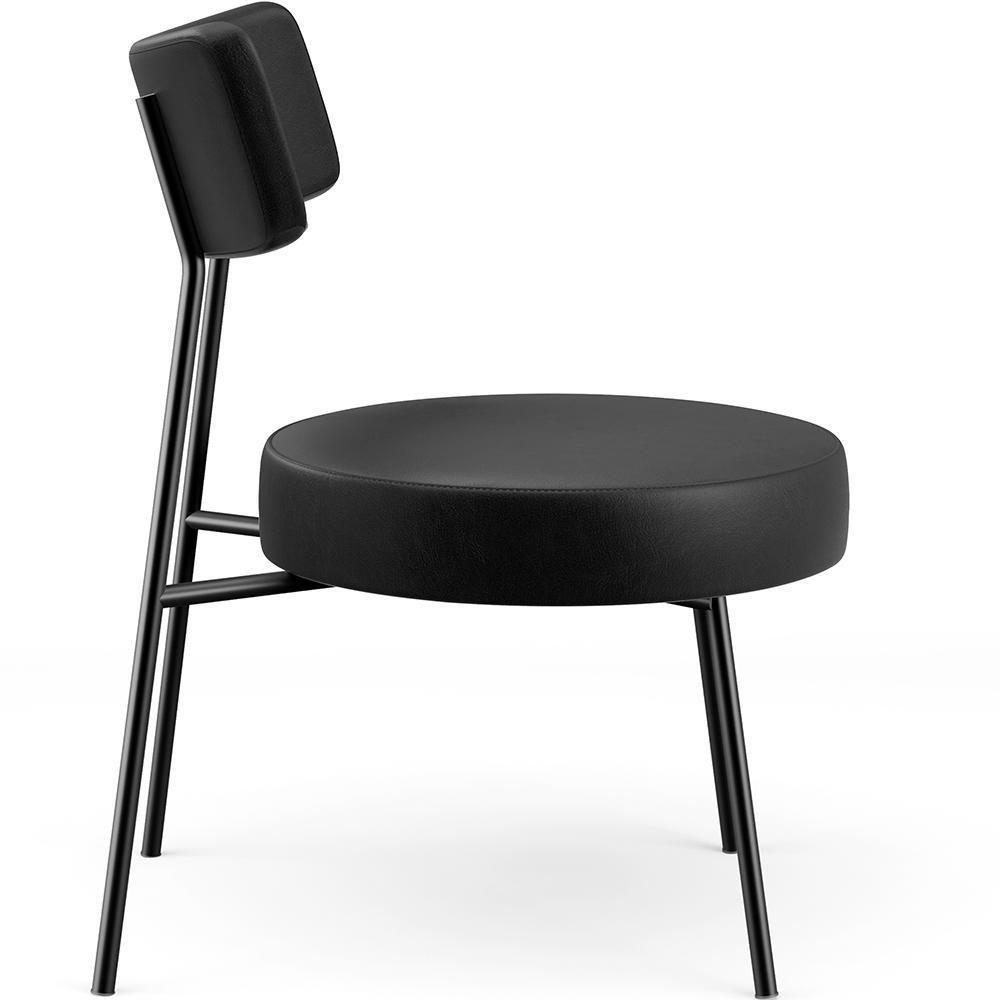 Kit 02 Poltronass Base Fixa Londres F01 Couríssimo Preto - 4