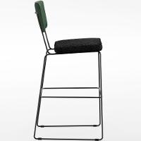 Kit 02 Banquetas Altas Facto Verde Musgo Linho Chumbo